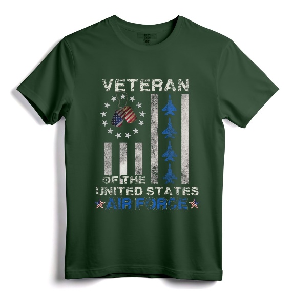 Vintage Veteran Of The United States Air Force T-Shirt - Patriotic US Air Force Apparel with Betsy Ross Flag for Veterans and Family