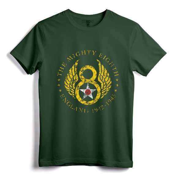 Mighty Eighth - 8th Air Force USAAF B-17 & B-24 Bomber Group T-Shirt - Vintage WWII Aviation Apparel for History Buffs and Enthusiasts