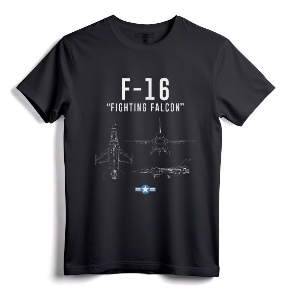 F-16 Shirt Military Air Force F16 Fighter Jet Tee - Vintage Design for Air Force Aviators and Military Pilots