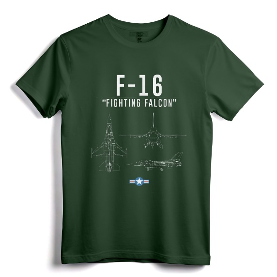 F-16 Shirt Military Air Force F16 Fighter Jet Tee - Vintage Design for Air Force Aviators and Military Pilots