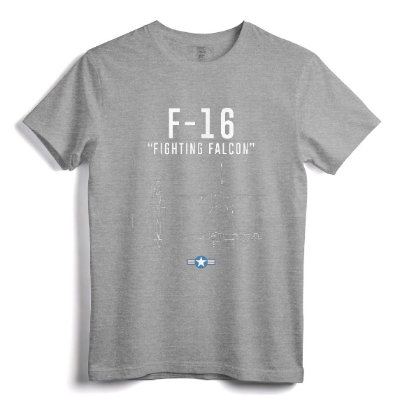 F-16 Shirt Military Air Force F16 Fighter Jet Tee - Vintage Design for Air Force Aviators and Military Pilots