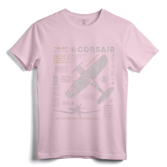 F4U Corsair | WW2 Fighter Plane Vintage T-Shirt - US WWII Warbird Design for Military Aviation Fans, Airshow Enthusiasts & History Buffs