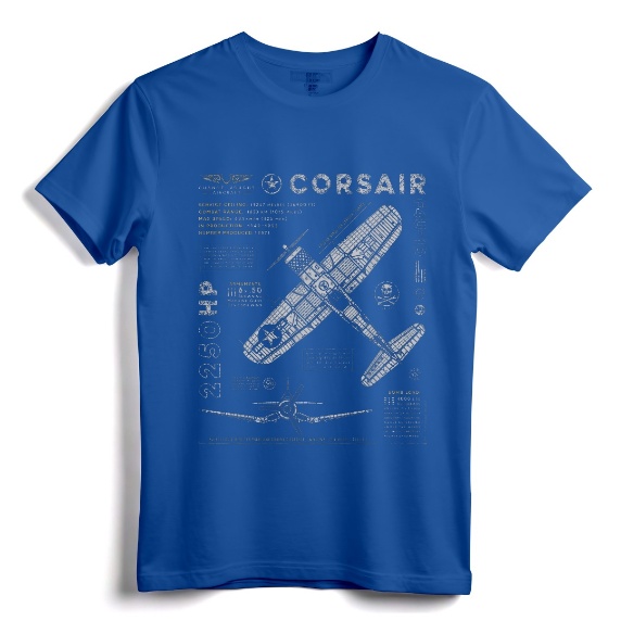 F4U Corsair | WW2 Fighter Plane Vintage T-Shirt - US WWII Warbird Design for Military Aviation Fans, Airshow Enthusiasts & History Buffs