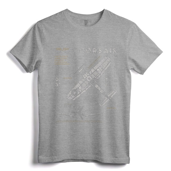 F4U Corsair | WW2 Fighter Plane Vintage T-Shirt - US WWII Warbird Design for Military Aviation Fans, Airshow Enthusiasts & History Buffs