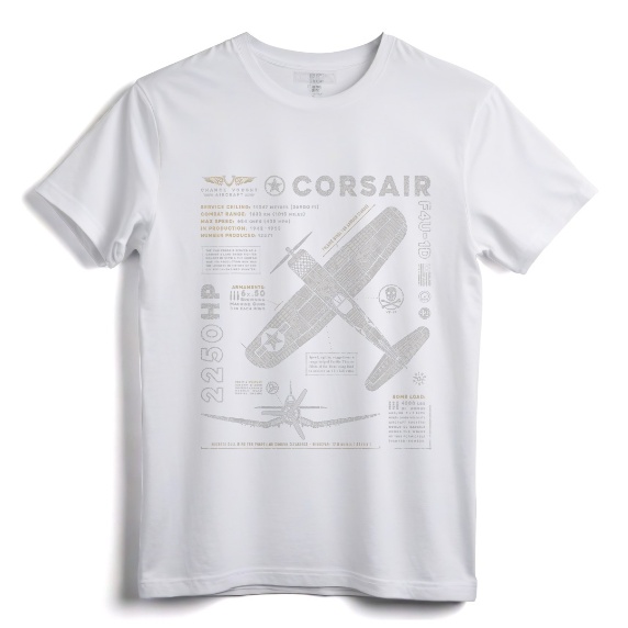 F4U Corsair | WW2 Fighter Plane Vintage T-Shirt - US WWII Warbird Design for Military Aviation Fans, Airshow Enthusiasts & History Buffs