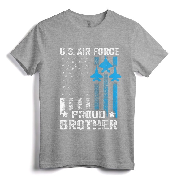 Vintage Proud Brother US Air Force T-Shirt - Distressed USAF Tee for Men and Women - Perfect USAF Gift for Veterans and Family