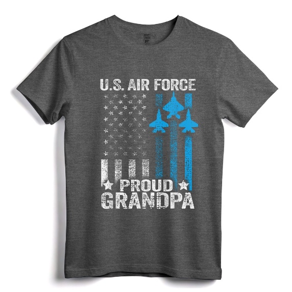 Proud Grandpa US Air Force T-Shirt - Vintage Distressed USAF Shirt for Men and Women - Perfect Gift for US Air Force Family