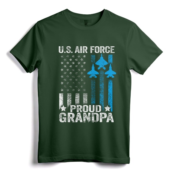 Proud Grandpa US Air Force T-Shirt - Vintage Distressed USAF Shirt for Men and Women - Perfect Gift for US Air Force Family