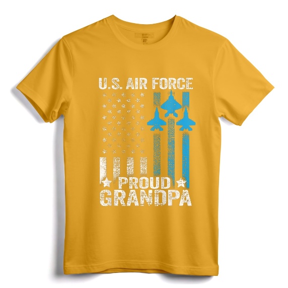 Proud Grandpa US Air Force T-Shirt - Vintage Distressed USAF Shirt for Men and Women - Perfect Gift for US Air Force Family