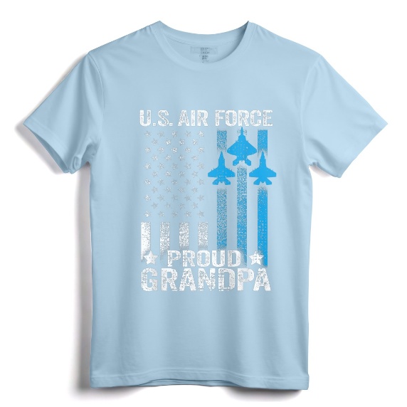 Proud Grandpa US Air Force T-Shirt - Vintage Distressed USAF Shirt for Men and Women - Perfect Gift for US Air Force Family