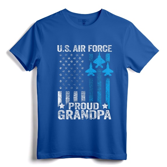 Proud Grandpa US Air Force T-Shirt - Vintage Distressed USAF Shirt for Men and Women - Perfect Gift for US Air Force Family