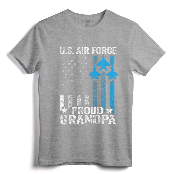 Proud Grandpa US Air Force T-Shirt - Vintage Distressed USAF Shirt for Men and Women - Perfect Gift for US Air Force Family