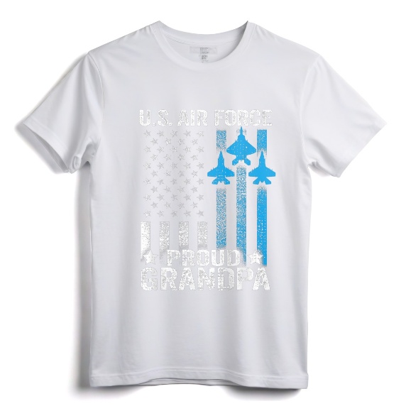 Proud Grandpa US Air Force T-Shirt - Vintage Distressed USAF Shirt for Men and Women - Perfect Gift for US Air Force Family
