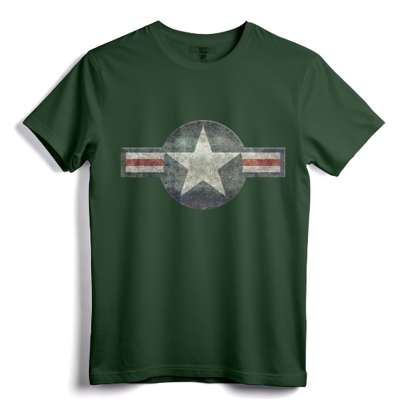 Vintage Air force Stylized Star Roundel T-Shirt - Retro Military Apparel for Air Force Enthusiasts and Veterans