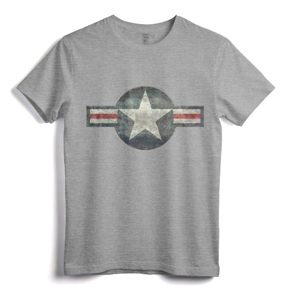 Vintage Air force Stylized Star Roundel T-Shirt - Retro Military Apparel for Air Force Enthusiasts and Veterans