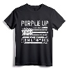 Purple Up For Military Kids USA Flag T-Shirt - Support Military Child Month Apparel for Kids and Adults