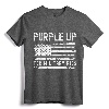 Purple Up For Military Kids USA Flag T-Shirt - Support Military Child Month Apparel for Kids and Adults