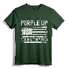 Purple Up For Military Kids USA Flag T-Shirt - Support Military Child Month Apparel for Kids and Adults