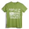 Purple Up For Military Kids USA Flag T-Shirt - Support Military Child Month Apparel for Kids and Adults