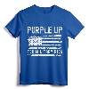 Purple Up For Military Kids USA Flag T-Shirt - Support Military Child Month Apparel for Kids and Adults