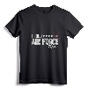 Womens ABU Proud Air Force Mom V-Neck T-Shirt - Supportive US Air Force Family Apparel for Military Moms