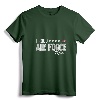 Womens ABU Proud Air Force Mom V-Neck T-Shirt - Supportive US Air Force Family Apparel for Military Moms