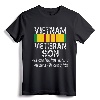 Vintage Proud Vietnam Veteran Son T-Shirt - Patriotic Tribute to Military Family Heroes with Graphic on Back