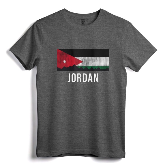 Jordan Vacation Store T-Shirt - Distressed Jordan Souvenir Tee with Flag Design for Travel and Heritage Lovers