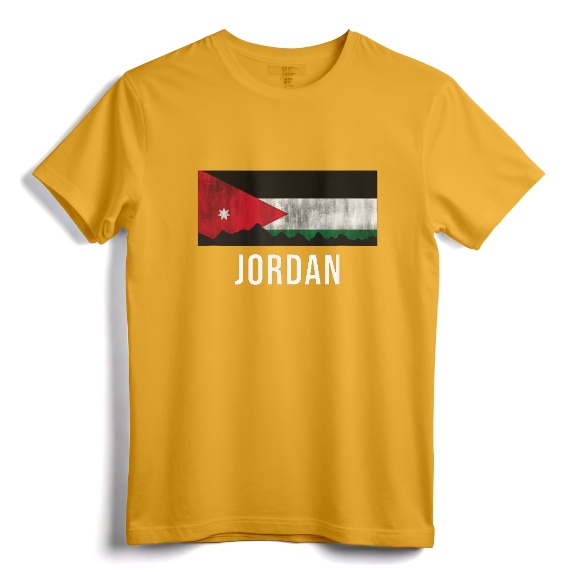Jordan Vacation Store T-Shirt - Distressed Jordan Souvenir Tee with Flag Design for Travel and Heritage Lovers