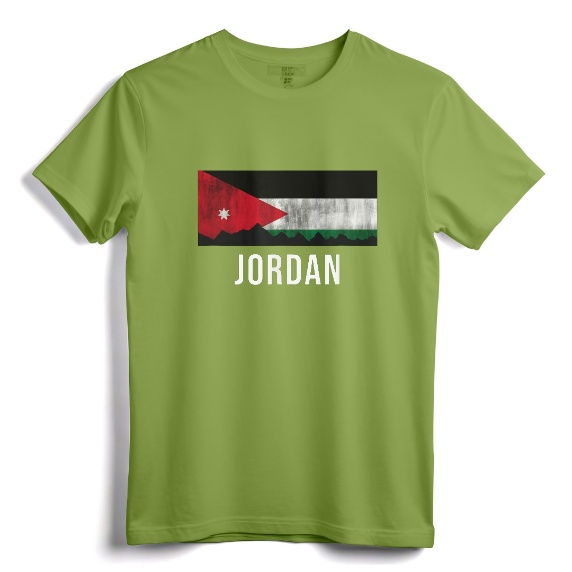 Jordan Vacation Store T-Shirt - Distressed Jordan Souvenir Tee with Flag Design for Travel and Heritage Lovers