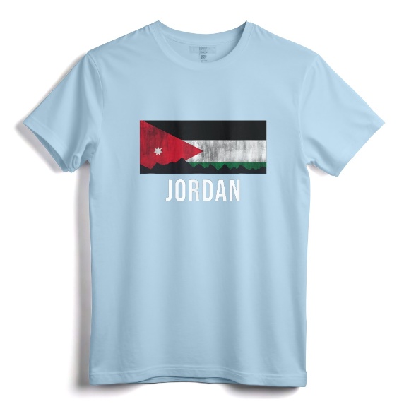 Jordan Vacation Store T-Shirt - Distressed Jordan Souvenir Tee with Flag Design for Travel and Heritage Lovers