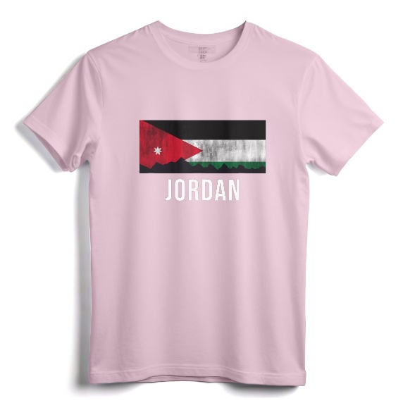 Jordan Vacation Store T-Shirt - Distressed Jordan Souvenir Tee with Flag Design for Travel and Heritage Lovers