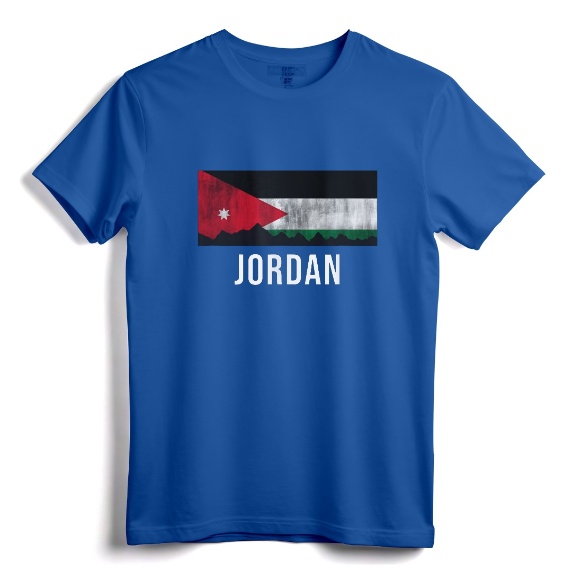 Jordan Vacation Store T-Shirt - Distressed Jordan Souvenir Tee with Flag Design for Travel and Heritage Lovers