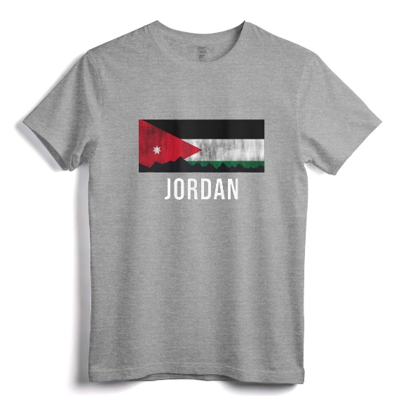 Jordan Vacation Store T-Shirt - Distressed Jordan Souvenir Tee with Flag Design for Travel and Heritage Lovers