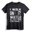 I Walk on Water Vintage Ice Hockey Tee Men Women Youth T-Shirt - Winter Sports Hockey Fan Apparel for Coaches and Players