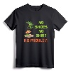 No Shoes No Shirt No Problem T-Shirt Palm Tree Island - Coastal Lifestyle Beach Vacation Tee for Men and Women
