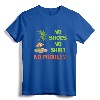 No Shoes No Shirt No Problem T-Shirt Palm Tree Island - Coastal Lifestyle Beach Vacation Tee for Men and Women