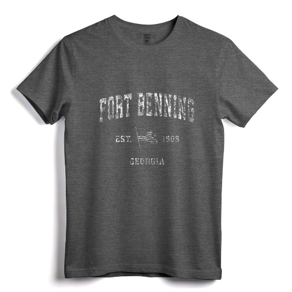 Vintage Fort Benning Georgia GA T-Shirt - Patriotic US Flag Sports Tee for Veterans and Military - Retro Design Apparel
