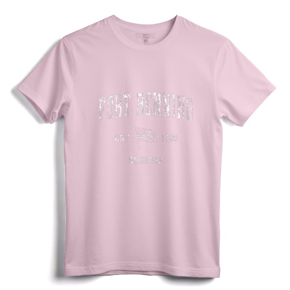 Vintage Fort Benning Georgia GA T-Shirt - Patriotic US Flag Sports Tee for Veterans and Military - Retro Design Apparel