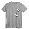 For Panda Lovers Cute Kawaii Baby Pandas In Pocket T-Shirt - Emo Panda Lover Tee with Fake Pocket Design