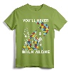 You'll Never Walk Alone Autism Awareness Tshirt - Funny Autism Apparel for Grandpa, Dad, Brother, Son - Support Autism Tees