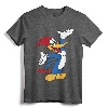 Officially Licensed Woody Woodpecker Full Body Logo Portrait T-Shirt - Classic Fit Retro Cartoon Tee for Fans