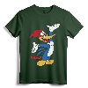Officially Licensed Woody Woodpecker Full Body Logo Portrait T-Shirt - Classic Fit Retro Cartoon Tee for Fans