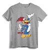 Officially Licensed Woody Woodpecker Full Body Logo Portrait T-Shirt - Classic Fit Retro Cartoon Tee for Fans