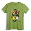 Dy Mom Life Softball Baseball Mothers Day Messy Bun T-Shirt - Ball Mom Graphic Tee for Baseball Softball Moms