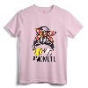 Dy Mom Life Softball Baseball Mothers Day Messy Bun T-Shirt - Ball Mom Graphic Tee for Baseball Softball Moms