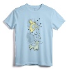Disney Peter Pan Tinkerbell Airbrush Style Sketch T-Shirt - Officially Licensed Classic Fit Tee with Double-Needle Hem