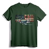F4U Corsair US American Flag Tshirt - Patriotic Aircraft Apparel for Aviation Enthusiasts