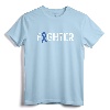 Colon Cancer Awareness Blue Ribbon Fighter T-Shirt - Inspirational Cancer Merchandise for Chemo Recovery and Awareness Month