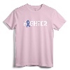 Colon Cancer Awareness Blue Ribbon Fighter T-Shirt - Inspirational Cancer Merchandise for Chemo Recovery and Awareness Month